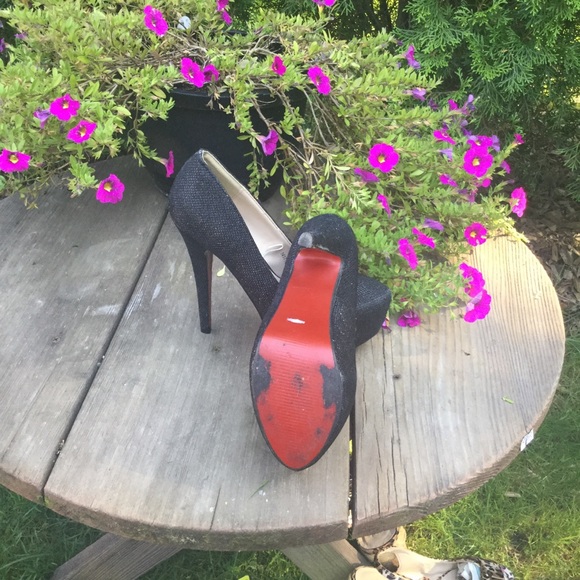 A.CO Black Sparkly stiletto Heels Shoes Size 7 - Picture 8 of 12